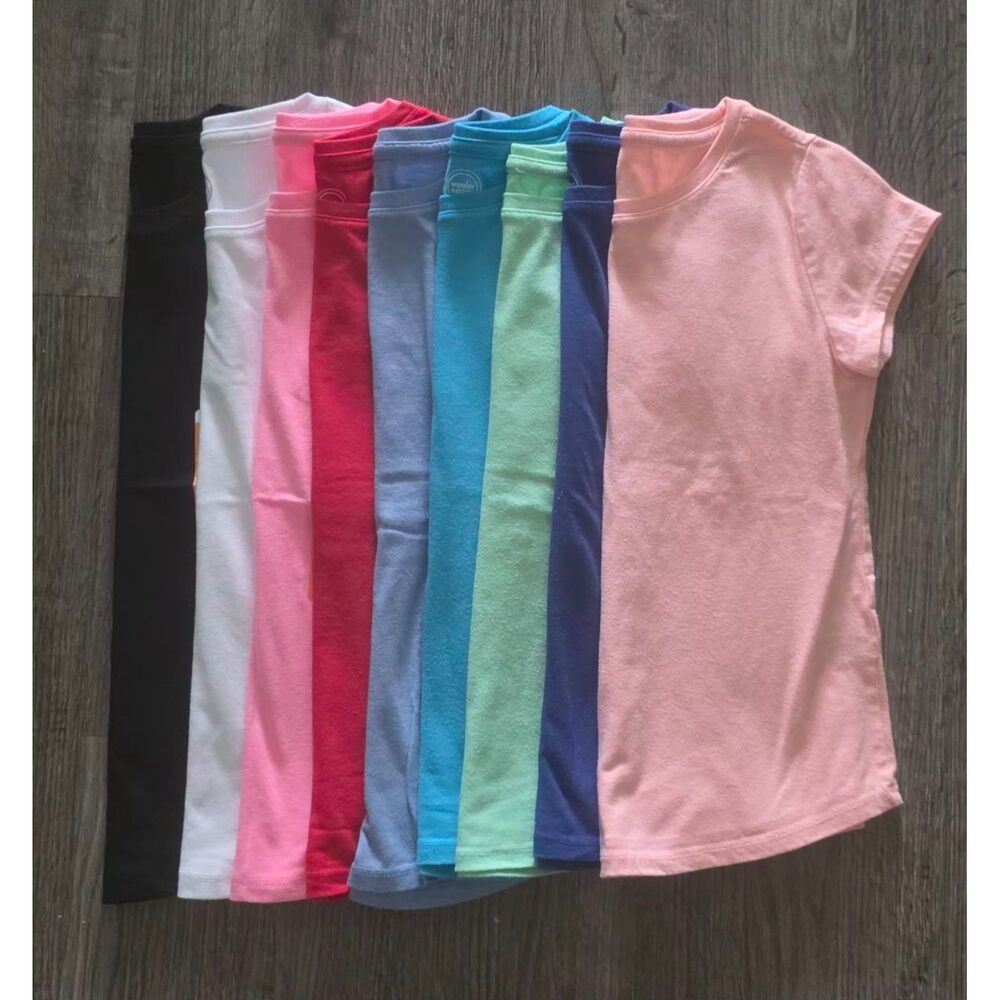 BNWT Set of 9 basic girls’ T-shirts in assorted colors.